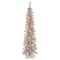 4ft. Pre-Lit Rose Gold Artificial Alpine Pencil Christmas Tree, Clear Lights